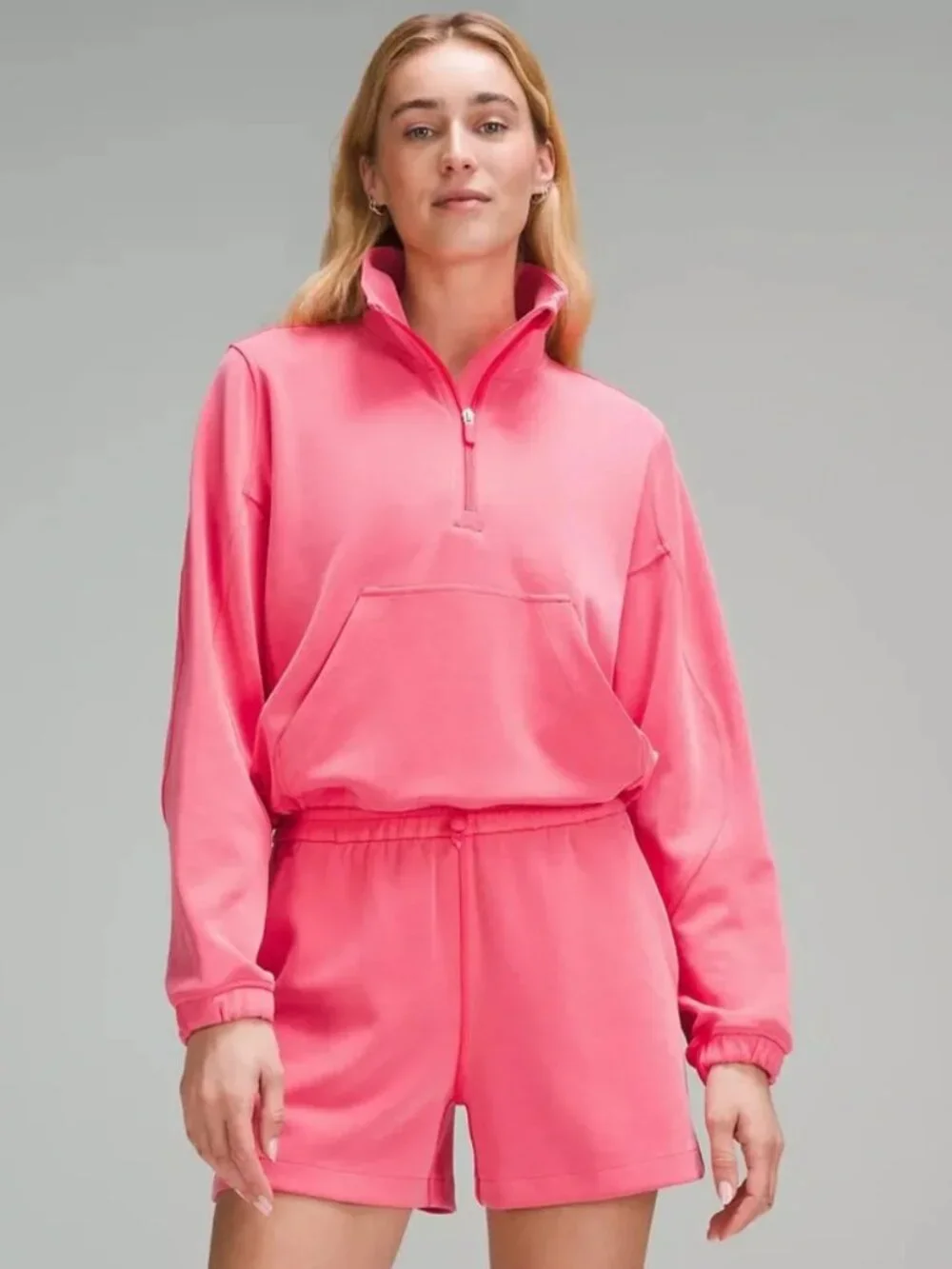 Lululemon Brushed Softstreme Half Zip in Glaze Pink | Size 6